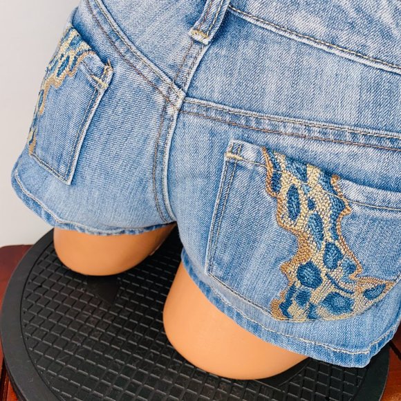 Dollhouse Blue Jean Shorts with Embroidery - Picture 1 of 8